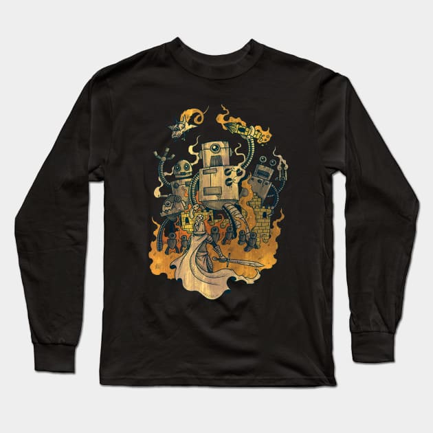 The Robots Come Out At Knight Long Sleeve T-Shirt by Made With Awesome